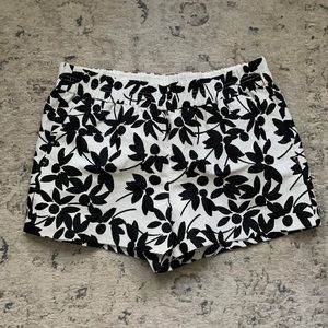 J Crew NWT black and white floral shorts
